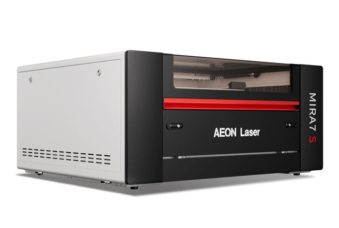Aeon Mira7 S 5x社区在线观看视频 CO2 Desktop Laser Cutting Machine three-quarter view