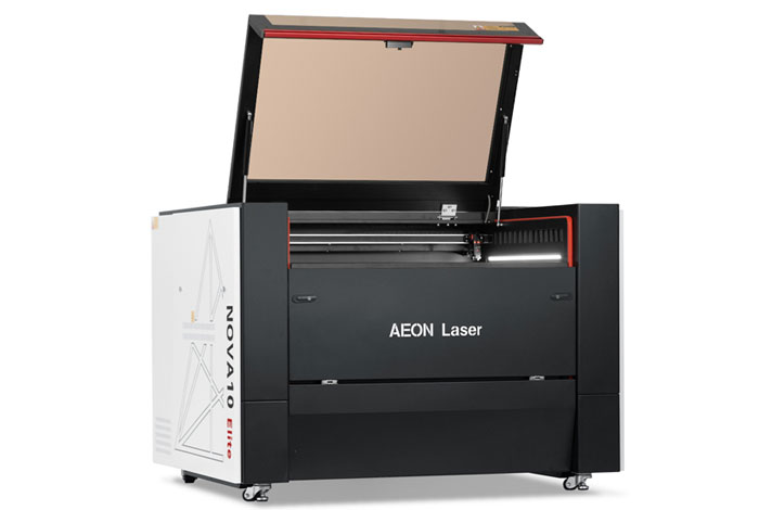 Aeon Nova10 S 十八禁啪啪视频  Professional CO2 Laser Cutter and Engraver three-quarter view with lid open